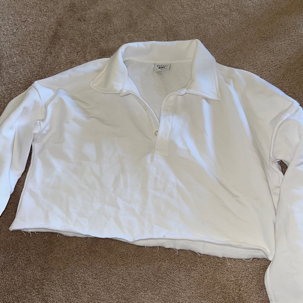 Aritzia Sunday best cropped polo sweatshirt size small